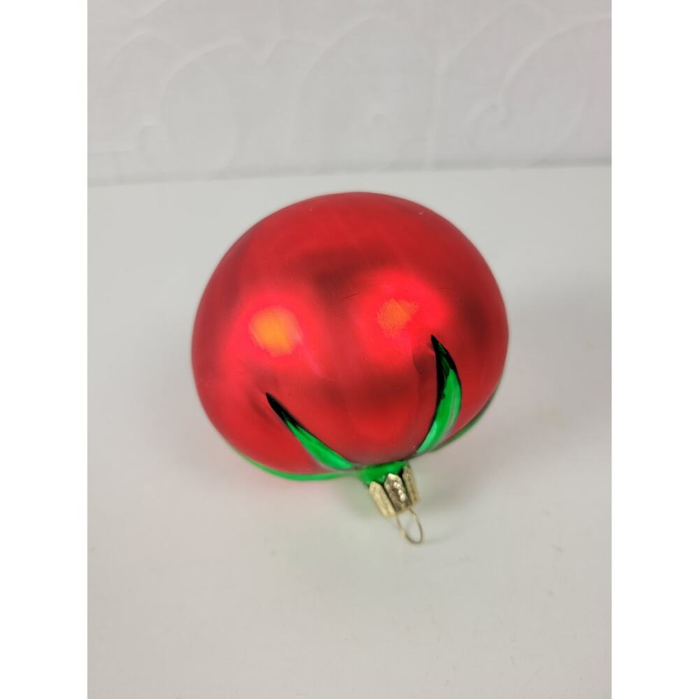 VTG Buon Natale Cortopassi Tomato Tree Ornaments Hand Blown Glass 2003 Set of 6